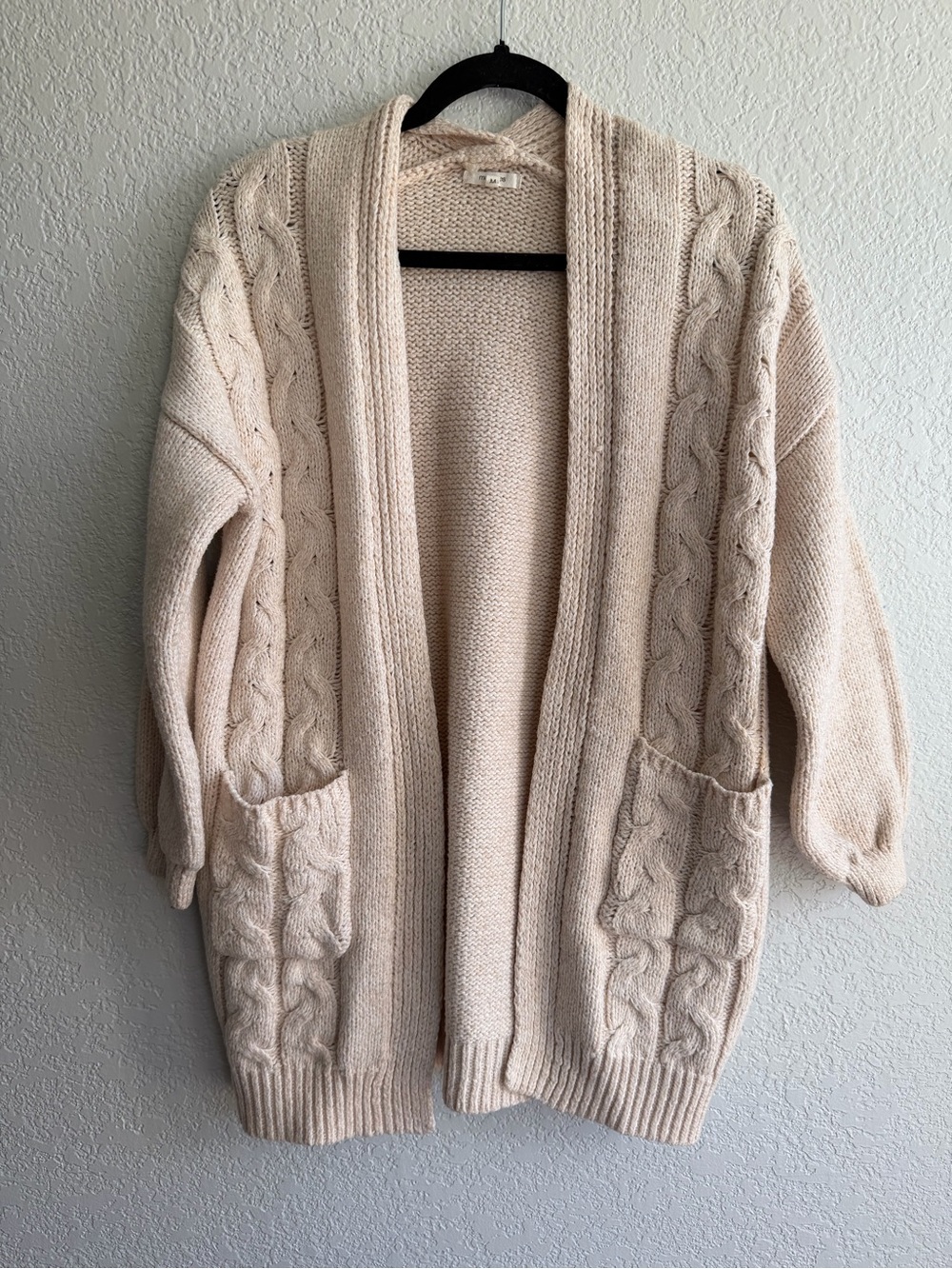 Maurices Ivory Cable-Detail Open Cardigan